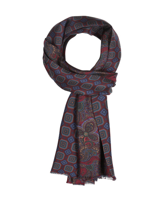 Zijden Sjaal | Bordeaux Paisley