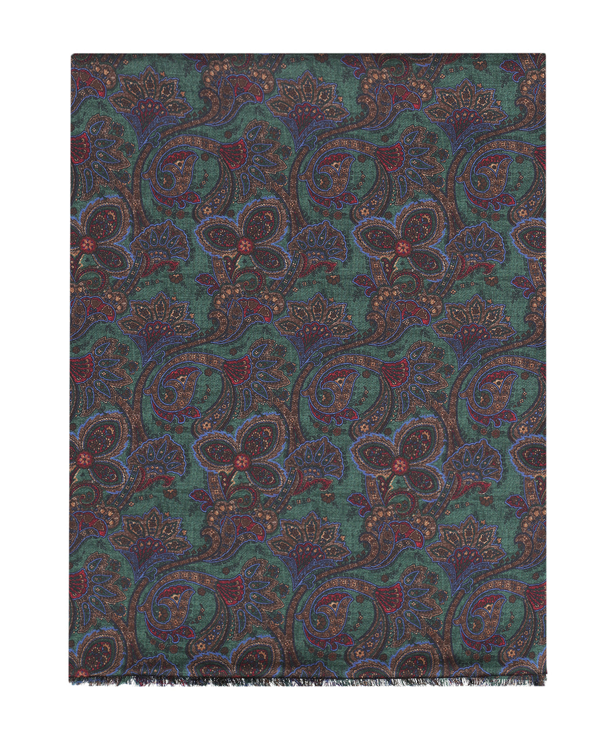 Zijden Sjaal | Groen Paisley