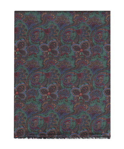 Zijden Sjaal | Groen Paisley