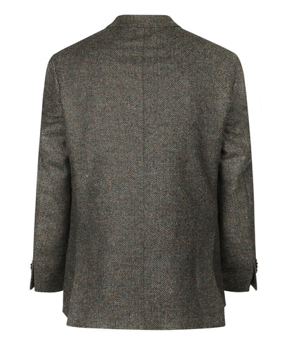 Wollen Colbert | Donkerbruin Donegal Melange
