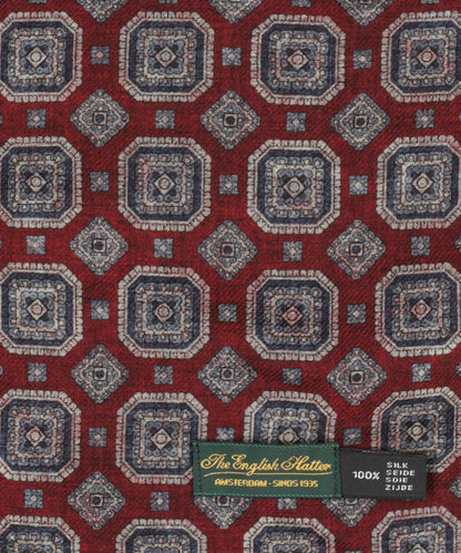 100% Wollen Sjaal | Bordeaux Navy Design