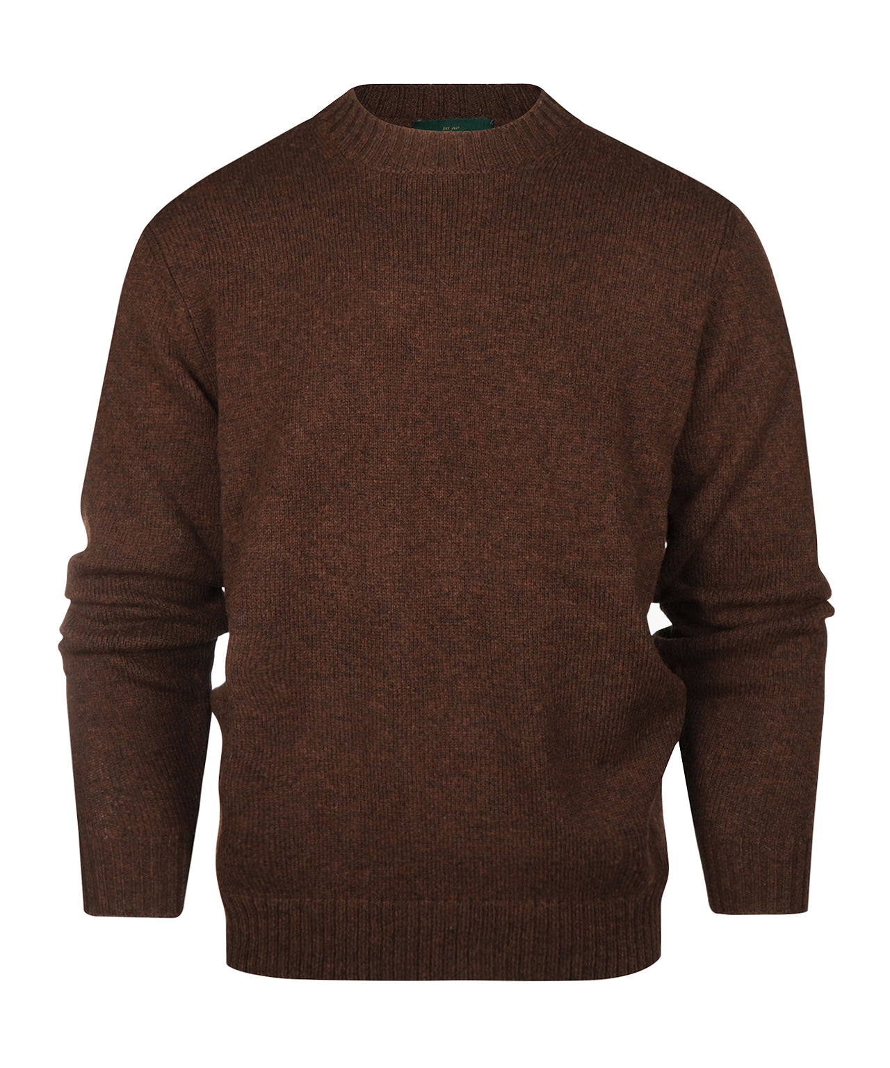Ronde Hals Shetland Wol | Coffee
