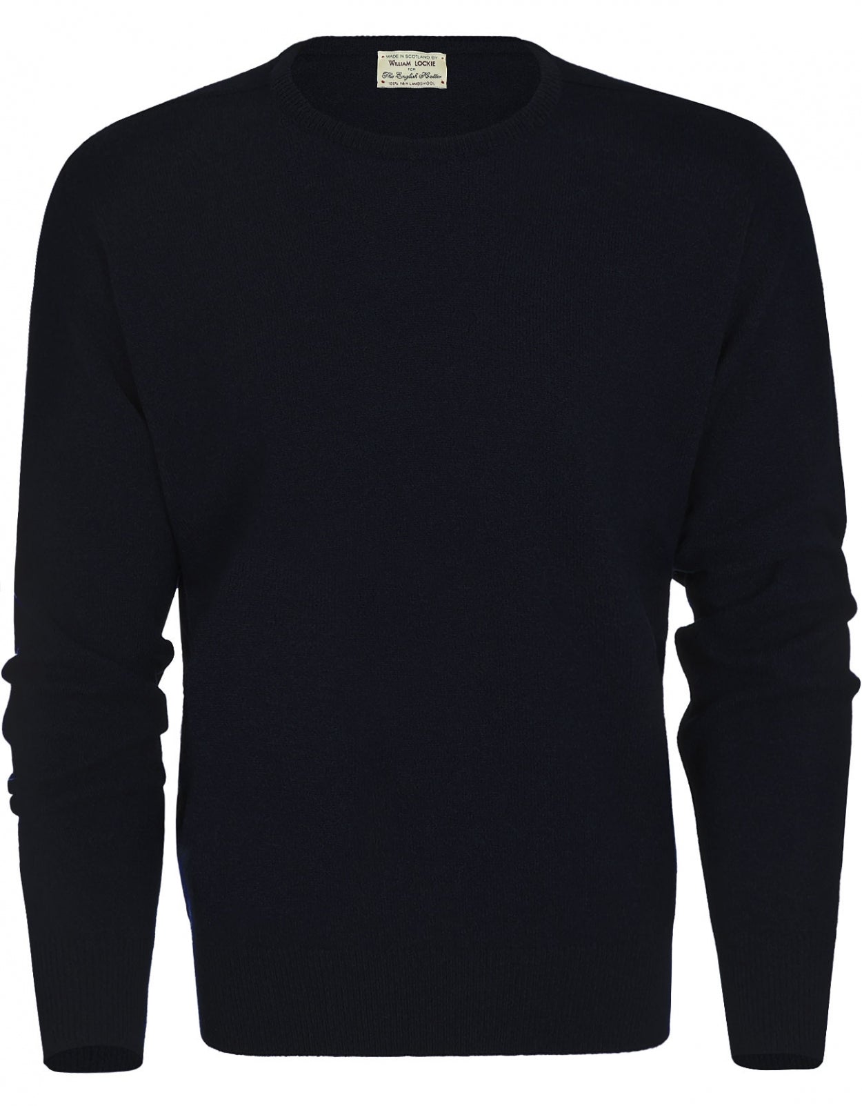 William Lockie Rundhalspullover aus Lammwolle | Marineblau