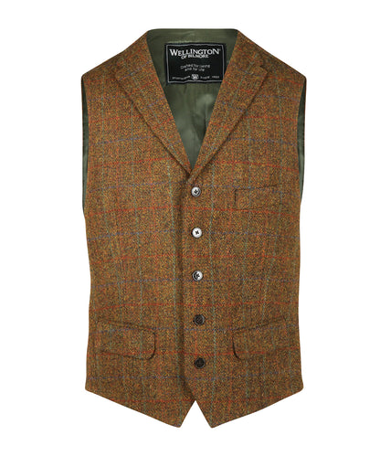 Harris Tweed Gilet | Bruin Melange Ruit