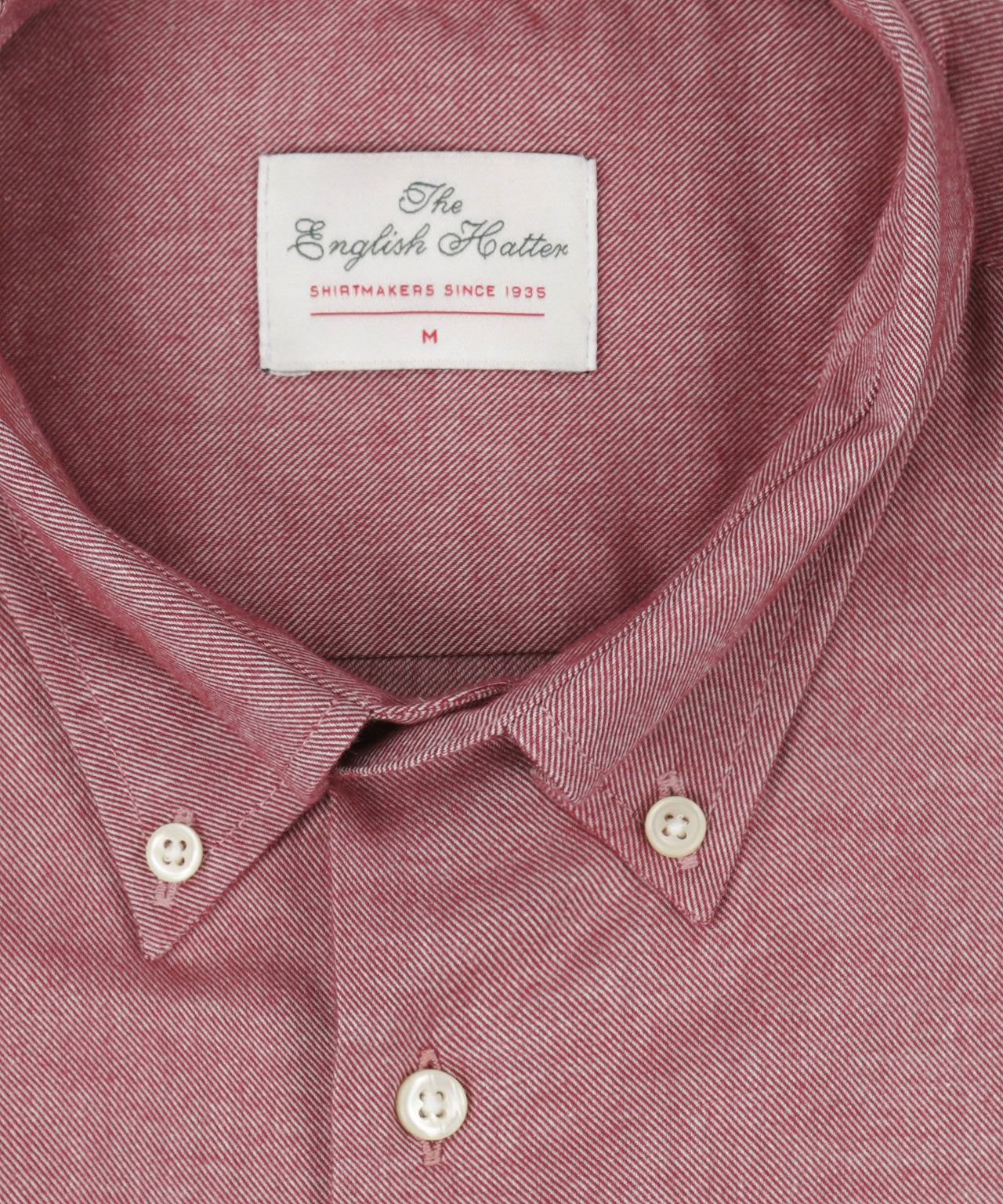 Brushed Cotton Shirt Button Down | Bordeaux Rood