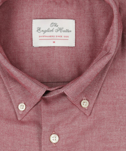 Brushed Cotton Shirt Button Down | Bordeaux Rood