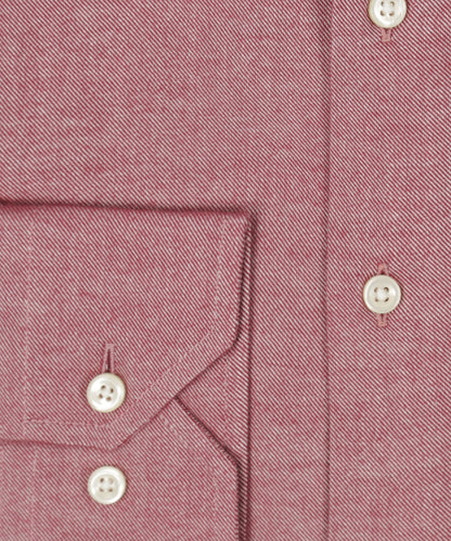Brushed Cotton Shirt Button Down | Bordeaux Rood