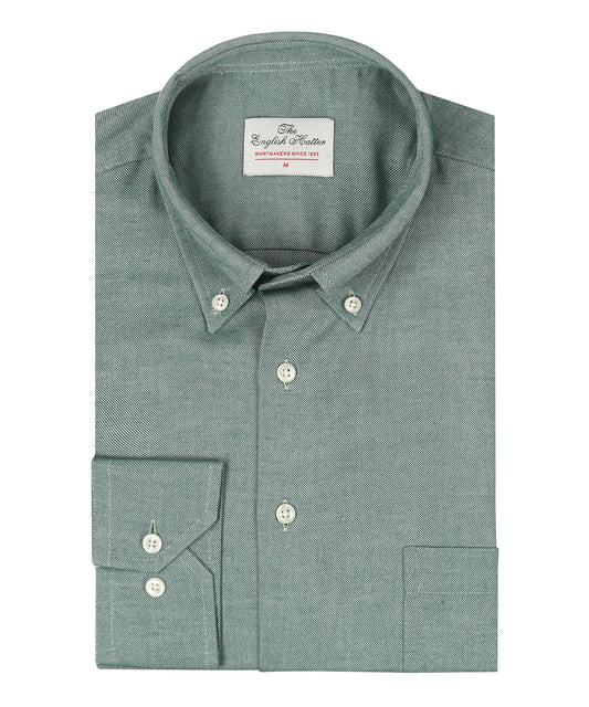 Brushed Cotton Shirt Button Down | Groen