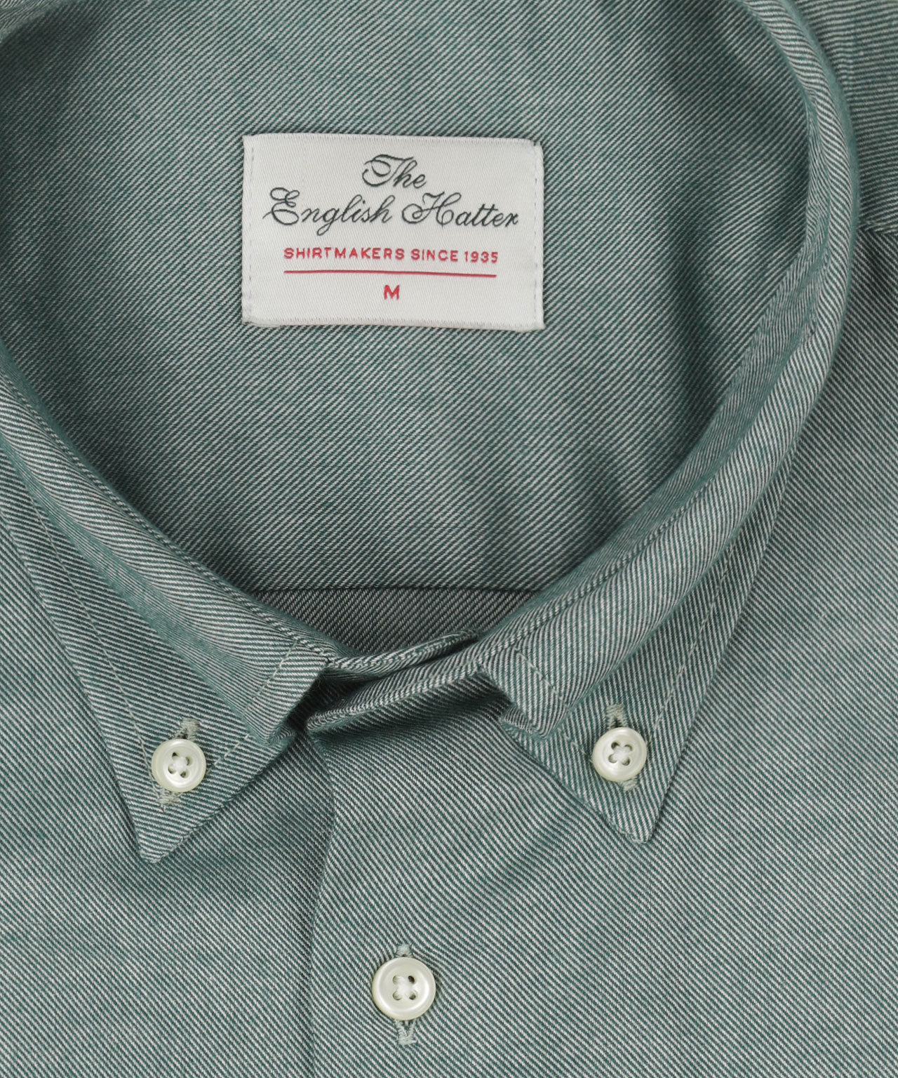 Brushed Cotton Shirt Button Down | Groen
