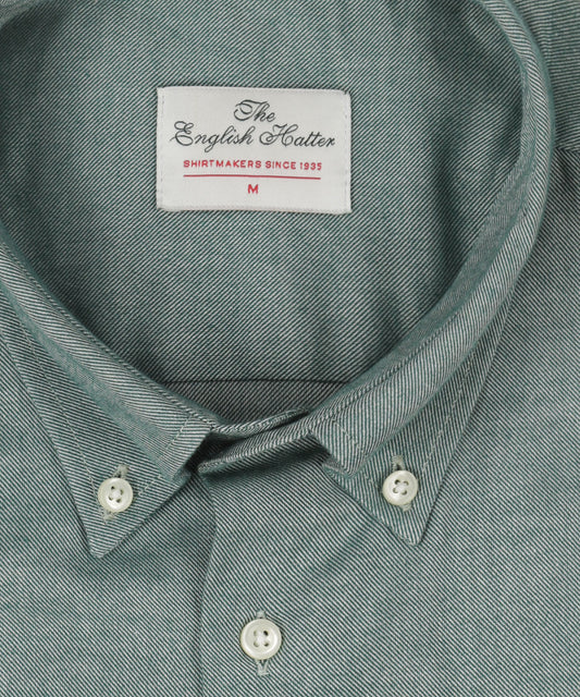 Brushed Cotton Shirt Button Down | Groen