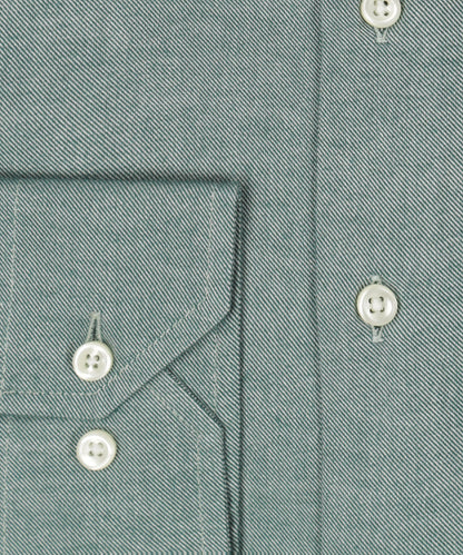 Brushed Cotton Shirt Button Down | Groen