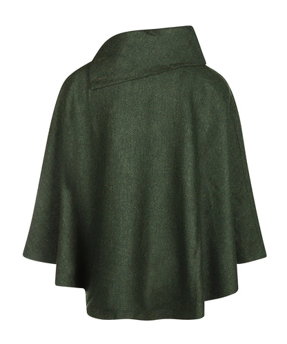 Poncho Dames | Groen Herringbone