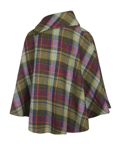 Poncho Dames | Paars Groen Ruit