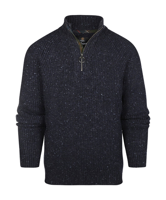 Essentials Fleck Half Zip | Navy Fleck