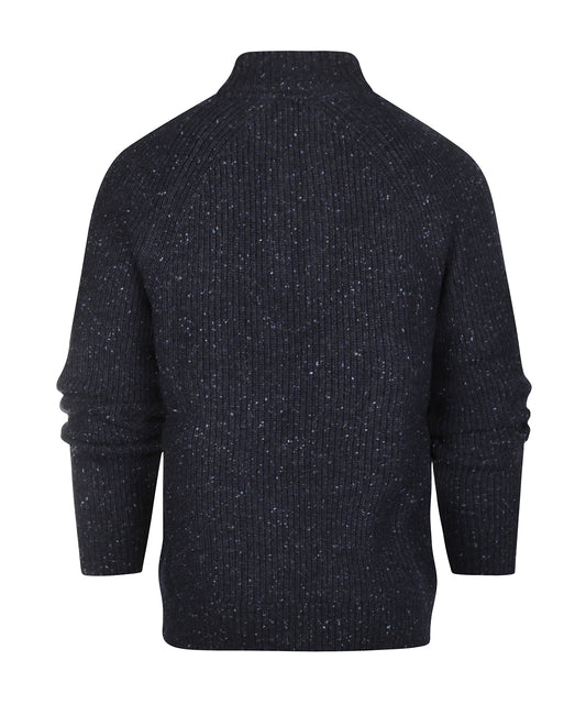 Essentials Fleck Half Zip | Navy Fleck