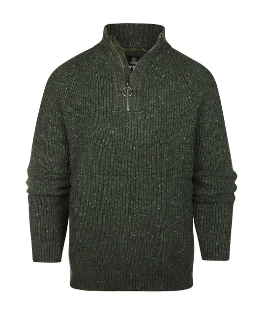 Essentials Fleck Half Zip | Olive Fleck