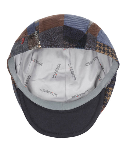 Flatcap Patchwork | Patchwork Blauw Bruin