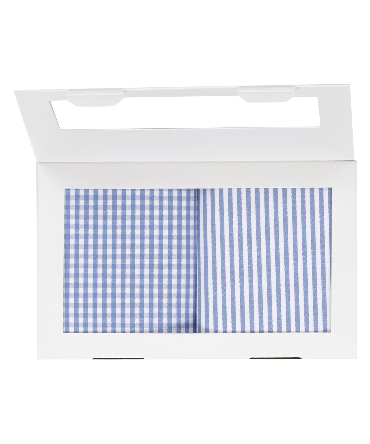 Zakdoek 2-Box | Licht Blauw Ruit/Streep