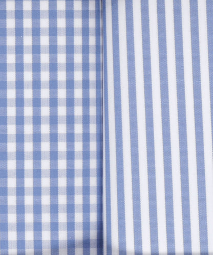 Zakdoek 2-Box | Licht Blauw Ruit/Streep