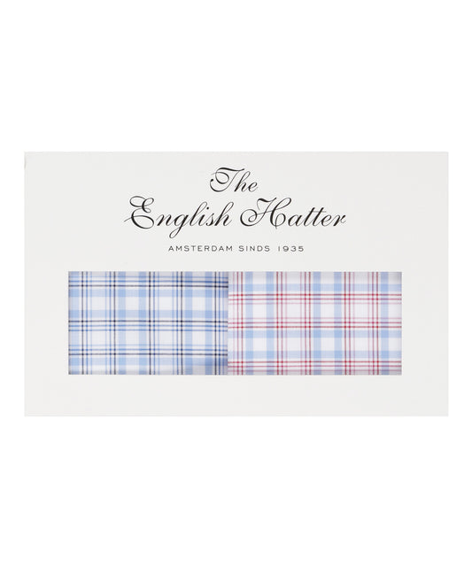 Zakdoek 2-Box | Blauw Rood Multi Ruit Groot