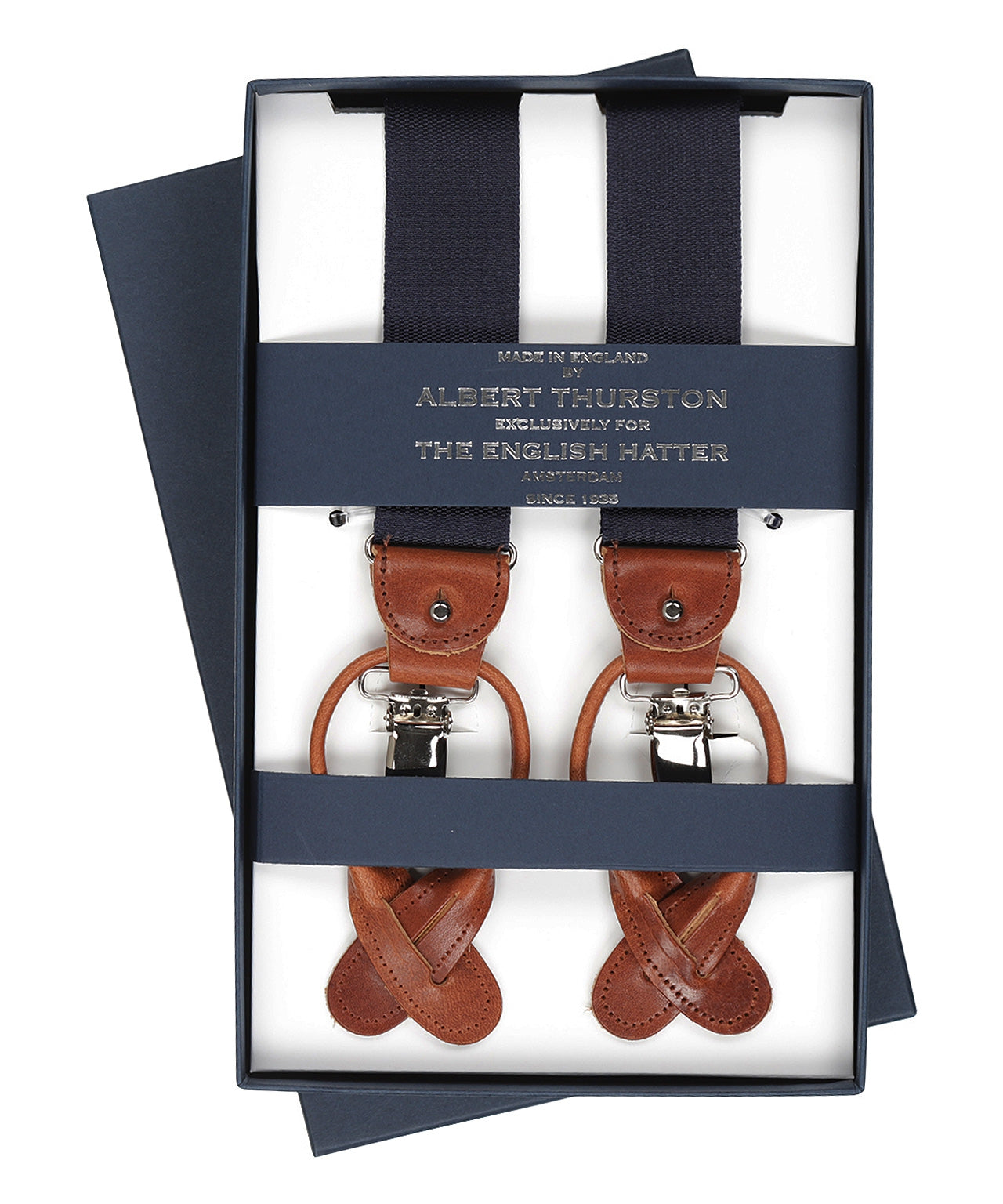 2-in-1-Zahnspange 32 mm mit Clips und Laschen | Marineblau