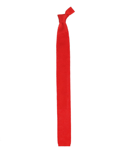 Gehäkelte Seidenkrawatte | Rot