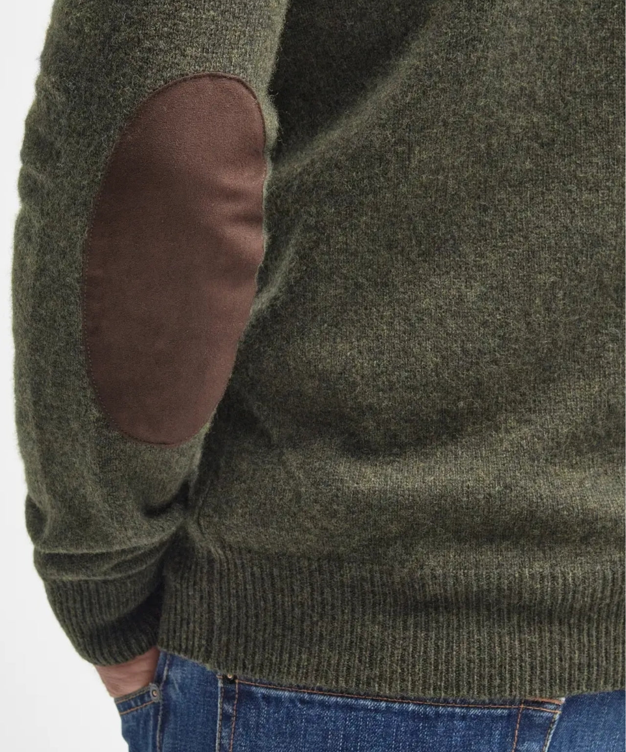 Elbow Patch Sweatshirt | Forest Green