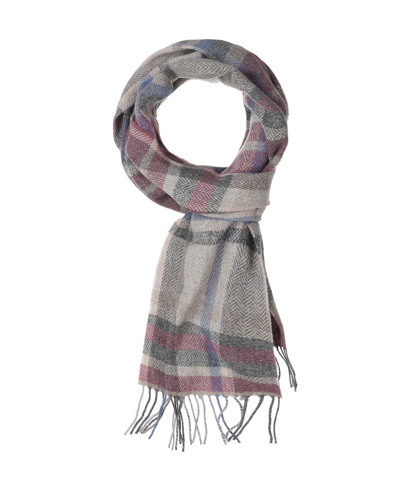 Lambswool Sjaal 30X210CM | Grijs Rood