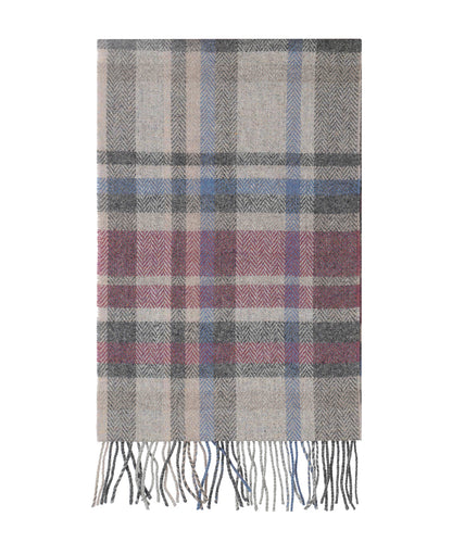 Lambswool Sjaal 30X210CM | Grijs Rood