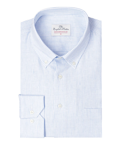 Shirt Linnen | Licht Blauw Streep