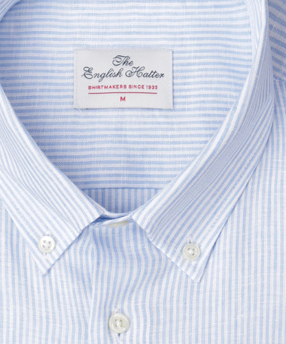 Shirt Linnen | Licht Blauw Streep
