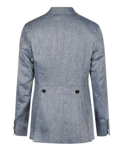 Kolbert Zijde Dames | Blauw Grijs Ruit