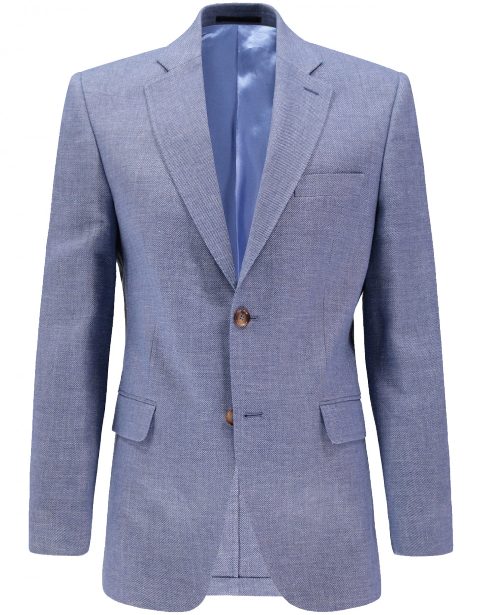 Blazer aus Leinen-Woll-Mischgewebe | Blau
