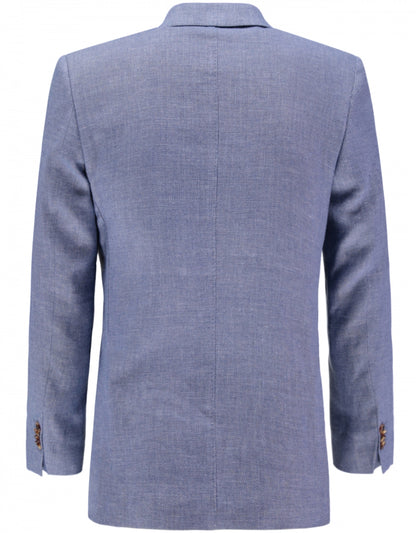Blazer aus Leinen-Woll-Mischgewebe | Blau