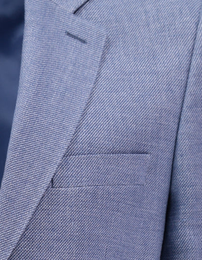 Blazer aus Leinen-Woll-Mischgewebe | Blau