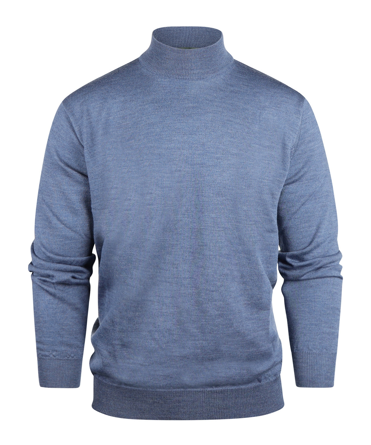 Schildkrötenpullover aus Merinowolle | Blau-Mix