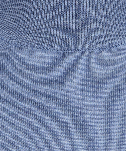 Schildkrötenpullover aus Merinowolle | Blau-Mix