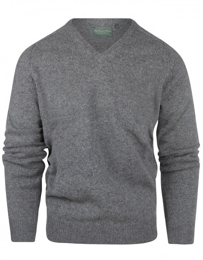 Lamswol V-Hals Pullover | Grijs