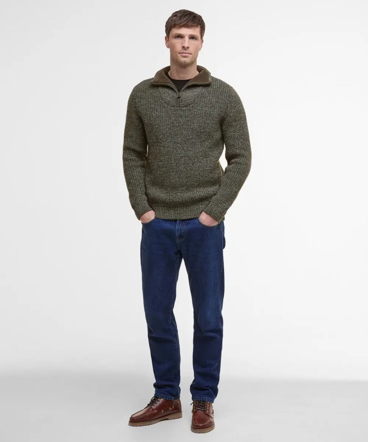 Barbour New Tyne Pullover mit halbem Reißverschluss | Grau