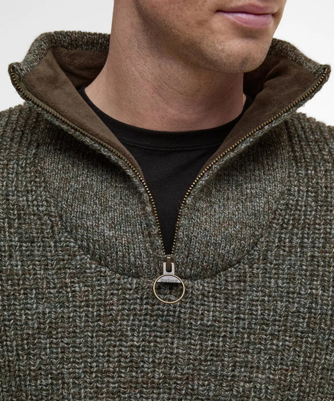 Barbour New Tyne Pullover mit halbem Reißverschluss | Grau