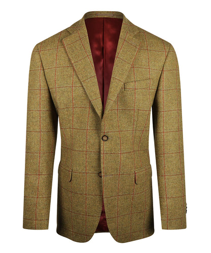 Lovat Tweed Colbert | Groen met Bordeaux ruit