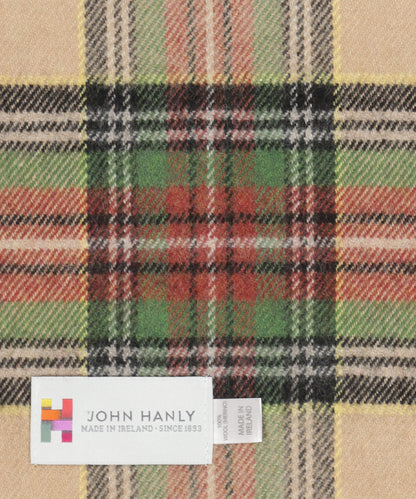 Merino Luxury Wool Scarf | Green Brown Charcaol Camel Check