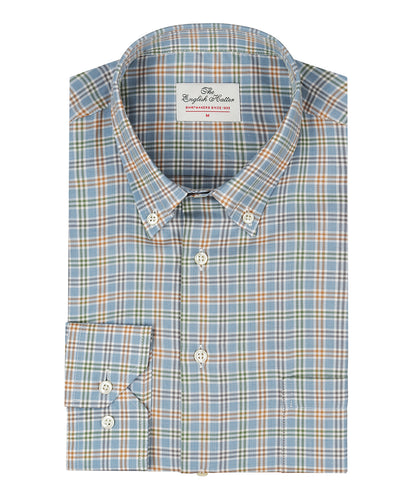 Cotton Shirt Button Down Regular Fit | Blue