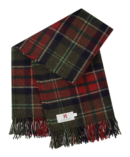 John Hanly Plaid Shetland | Loden Navy Claret Plaid