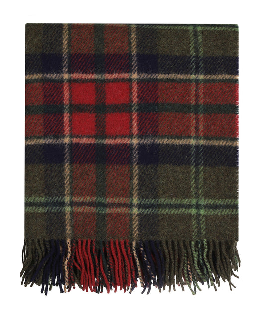 John Hanly Plaid Shetland | Loden Navy Claret Plaid