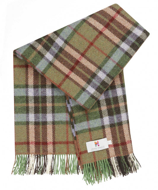 John Hanly Plaid Shetland | Dark Green/Light Green/Red Plaid