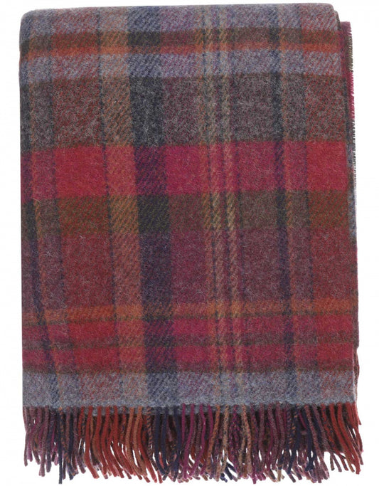 John Hanly Plaid Shetland | Pink/Red/Purple Plaid