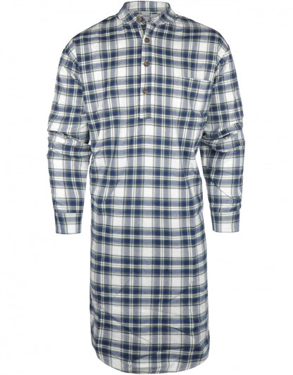 Klassisches Flanell-Nachthemd | Blau
