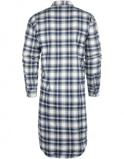 Klassisches Flanell-Nachthemd | Blau