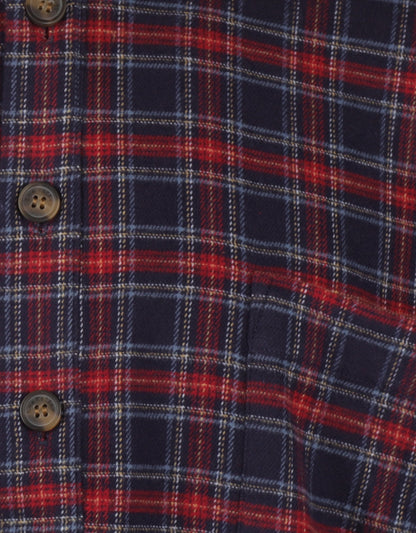 Flannel Nightshirt | Blauw/Rood kleine ruit
